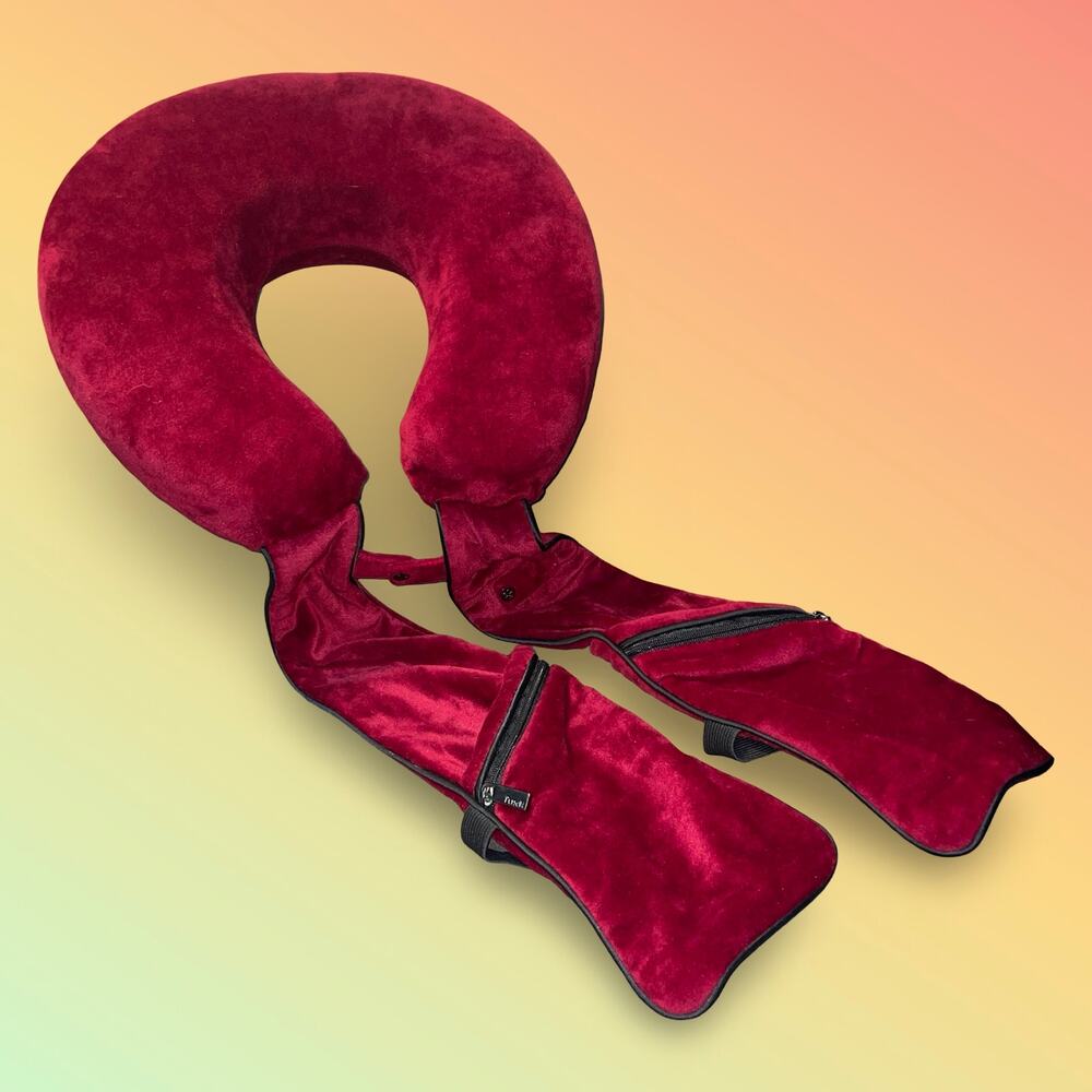 PurseN Travel Memory Foam Neck Pillow Organizer Oprahs Favorite Things Burgundy